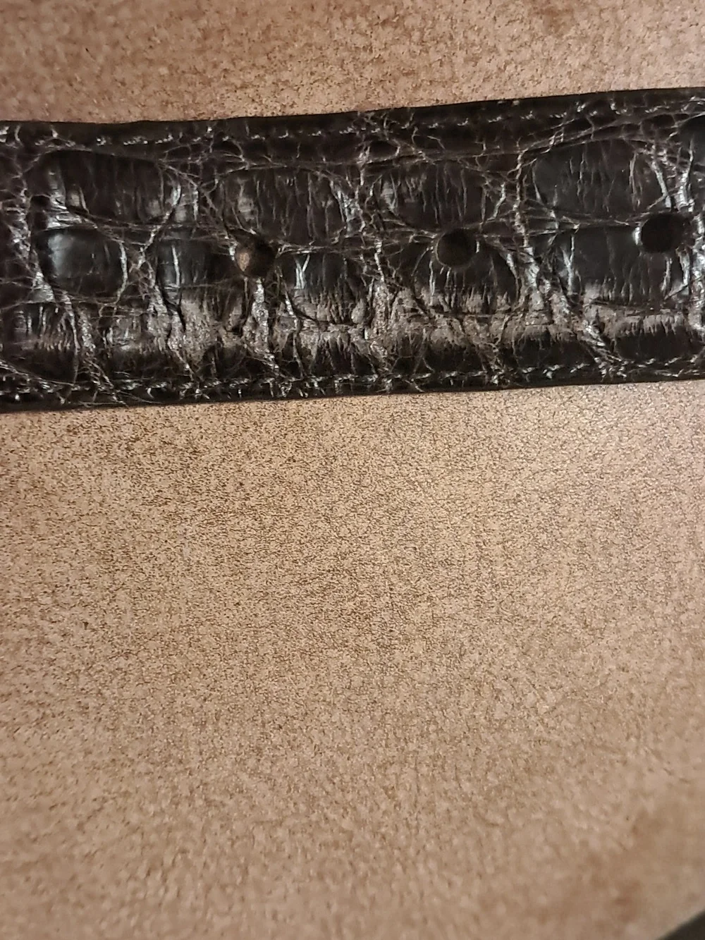 Martin Dingman Men's Anthony 2 Buckle Alligator-Grain Leather Belt Brass Dress - Picture 9 of 9